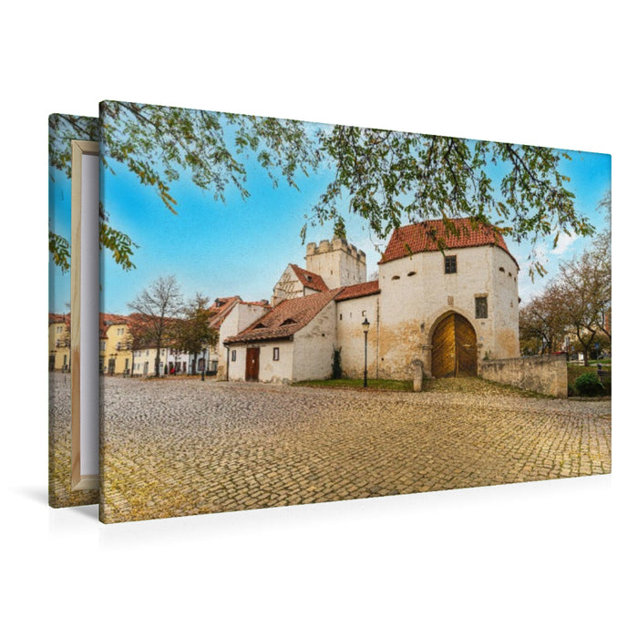 Premium Textil-Leinwand Marientor einziges erhaltenes der ehemaligen fünf Stadttoren.