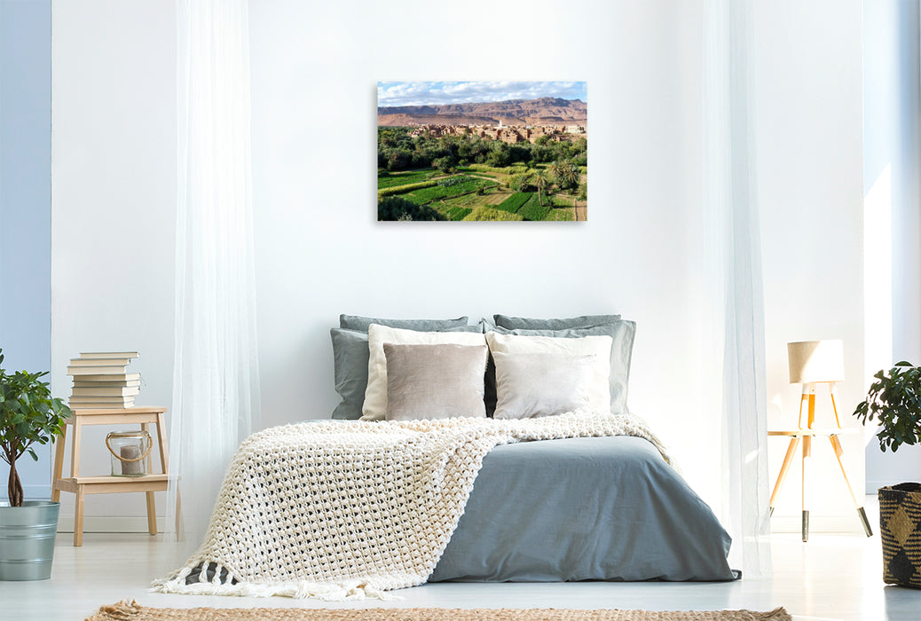 Premium Textil-Leinwand Juwel in der Wüste – Skoura-Oase in Marokko