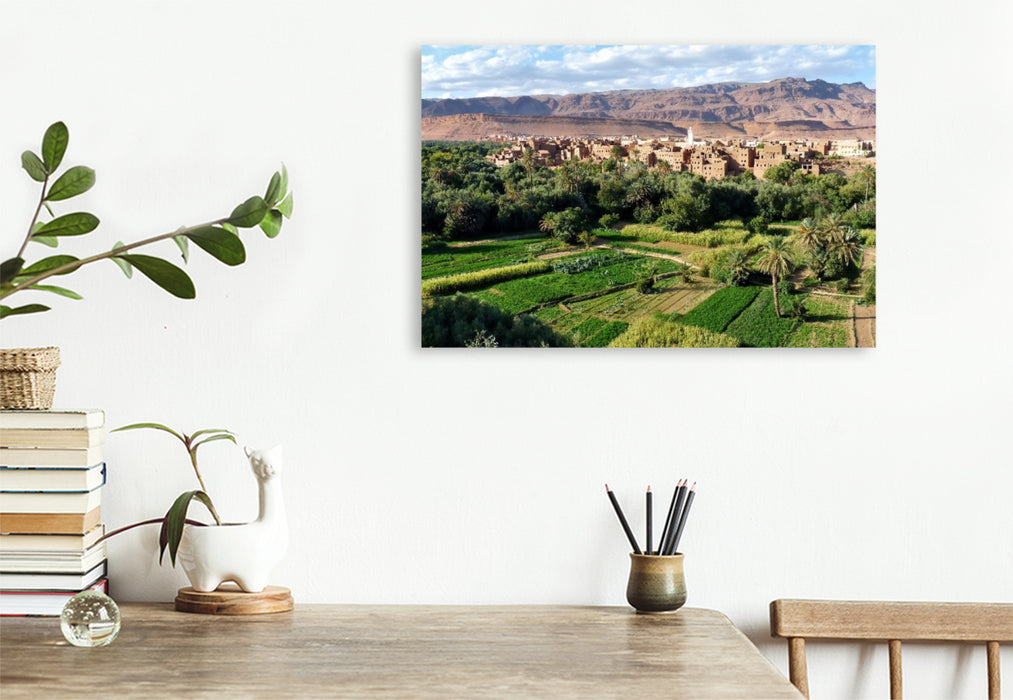 Premium Textil-Leinwand Juwel in der Wüste – Skoura-Oase in Marokko