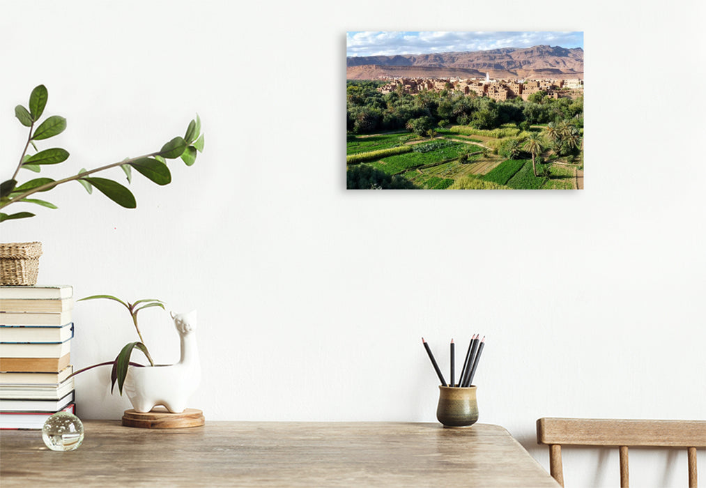 Premium Textil-Leinwand Juwel in der Wüste – Skoura-Oase in Marokko