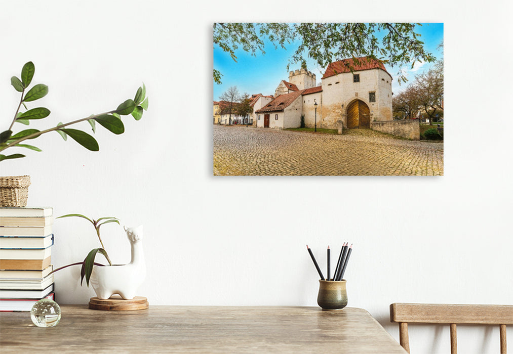 Premium Textil-Leinwand Marientor einziges erhaltenes der ehemaligen fünf Stadttoren.