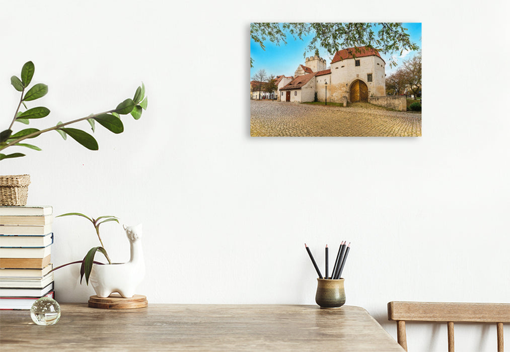 Premium Textil-Leinwand Marientor einziges erhaltenes der ehemaligen fünf Stadttoren.