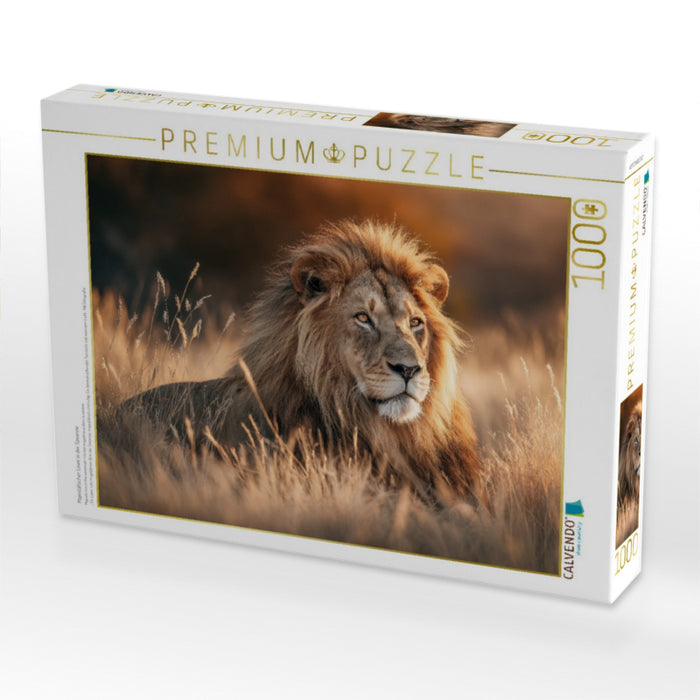 Majestätischer Löwe in der Savanne - CALVENDO Foto-Puzzle'
