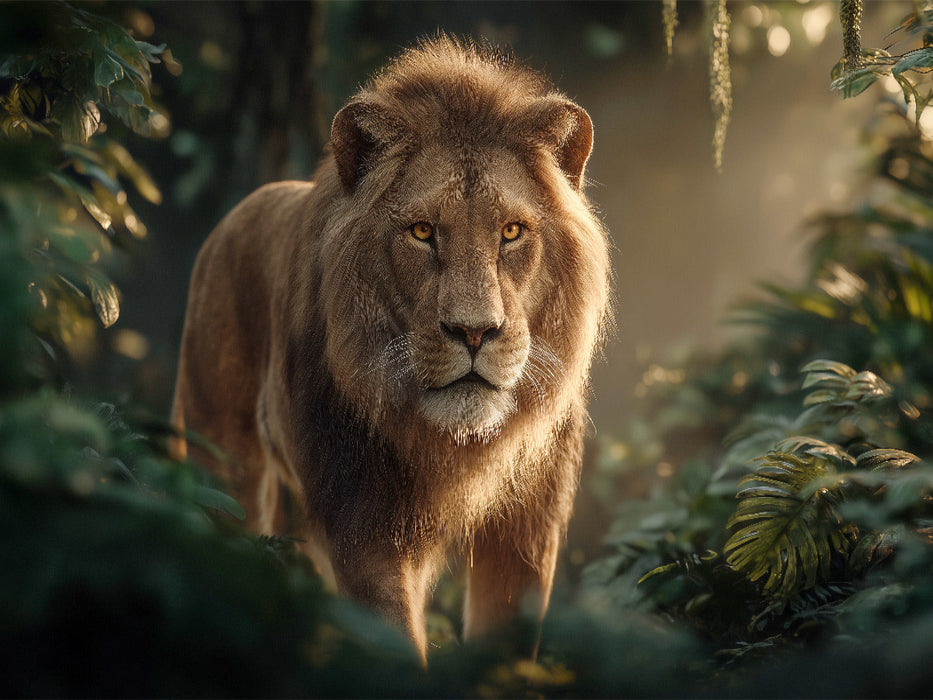 Majestätischer Löwe im Dschungel - CALVENDO Foto-Puzzle'