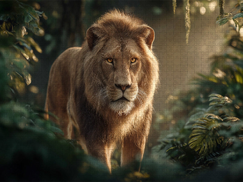 Majestätischer Löwe im Dschungel - CALVENDO Foto-Puzzle'