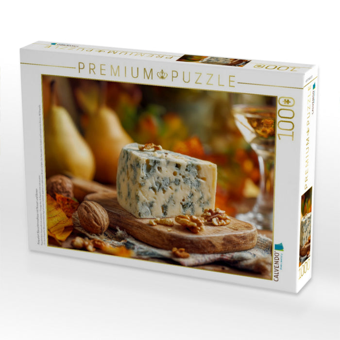 Roquefort Blauschimmelkäse mit Nüssen und Birnen - CALVENDO Foto-Puzzle'