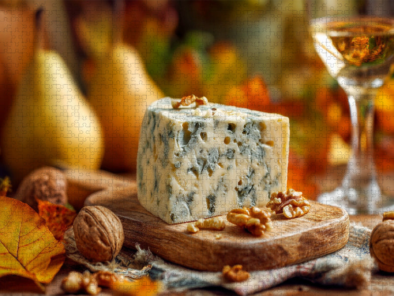 Roquefort Blauschimmelkäse mit Nüssen und Birnen - CALVENDO Foto-Puzzle'