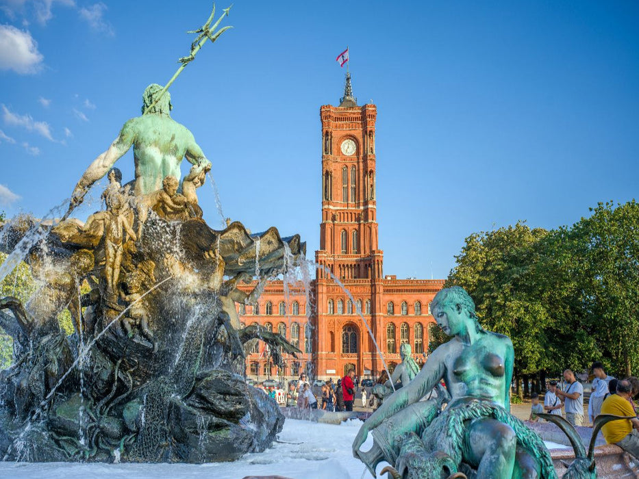 Berlin - Neptun-Brunnen und Rotes Rathaus - CALVENDO Foto-Puzzle'