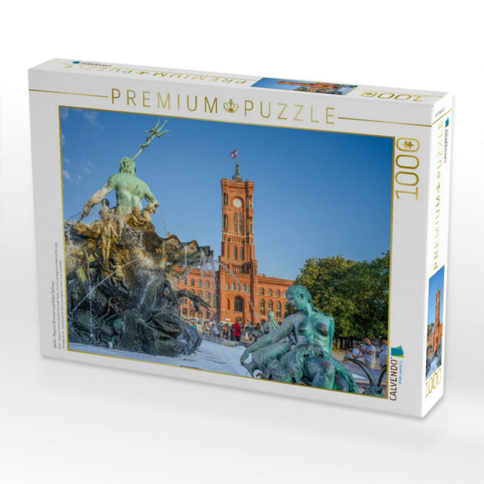Berlin - Neptun-Brunnen und Rotes Rathaus - CALVENDO Foto-Puzzle'