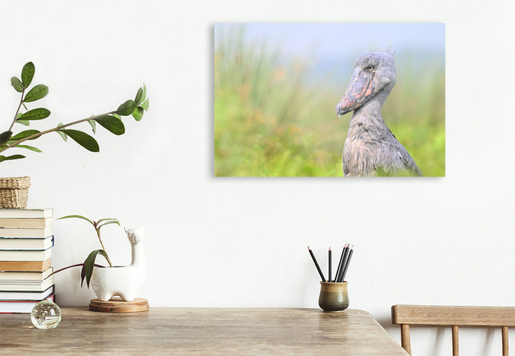 Premium Textil-Leinwand Schuhschnabel im Lake Victoria