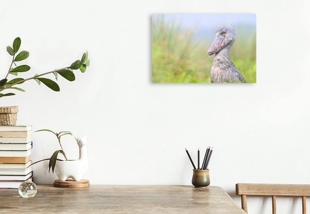 Premium Textil-Leinwand Schuhschnabel im Lake Victoria