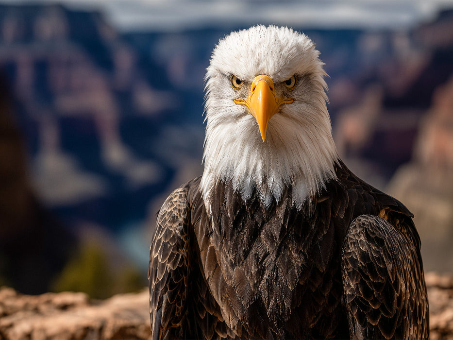 Weißkopfseeadler mit durchdringendem Blick in wilder Landschaft - CALVENDO Foto-Puzzle'