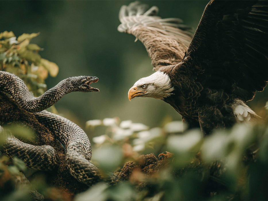 Weißkopfseeadler im Kampf mit einer Schlange - CALVENDO Foto-Puzzle'