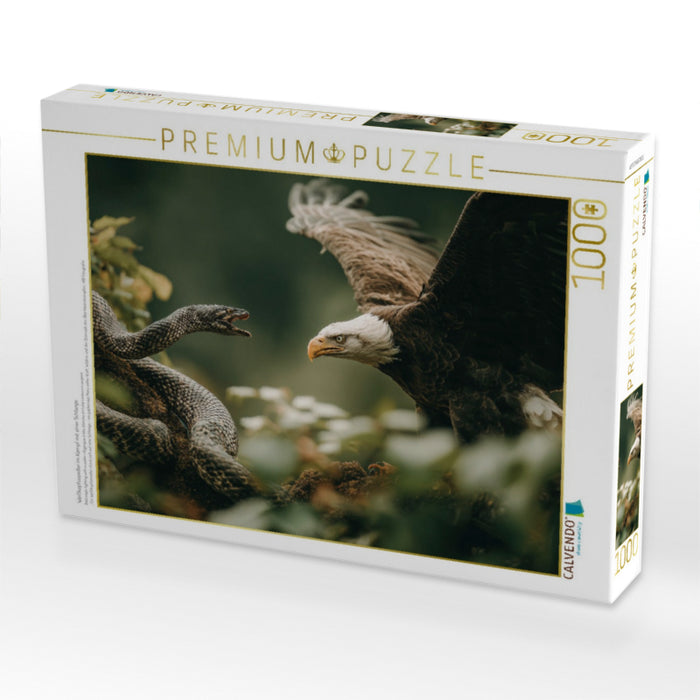 Weißkopfseeadler im Kampf mit einer Schlange - CALVENDO Foto-Puzzle'