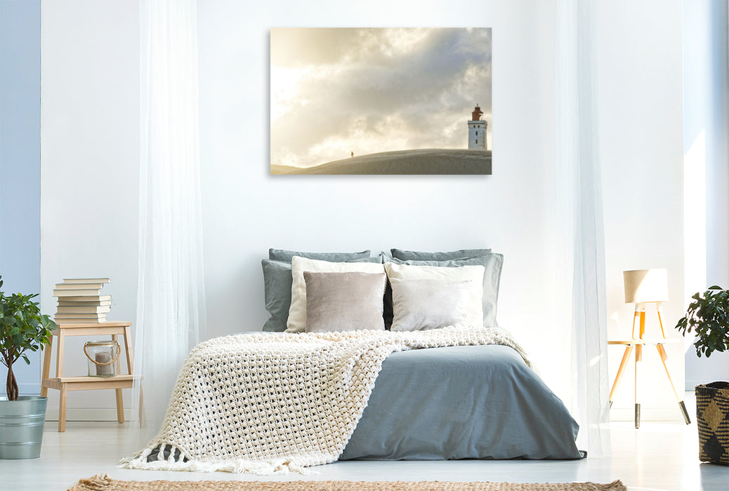 Premium Textil-Leinwand Sturm über Rubjerg Knude