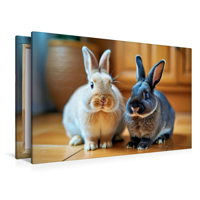 Premium Textil-Leinwand Kaninchen, die dein Zuhause wärmen.