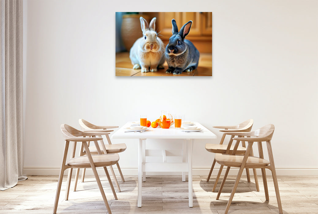 Premium Textil-Leinwand Kaninchen, die dein Zuhause wärmen.