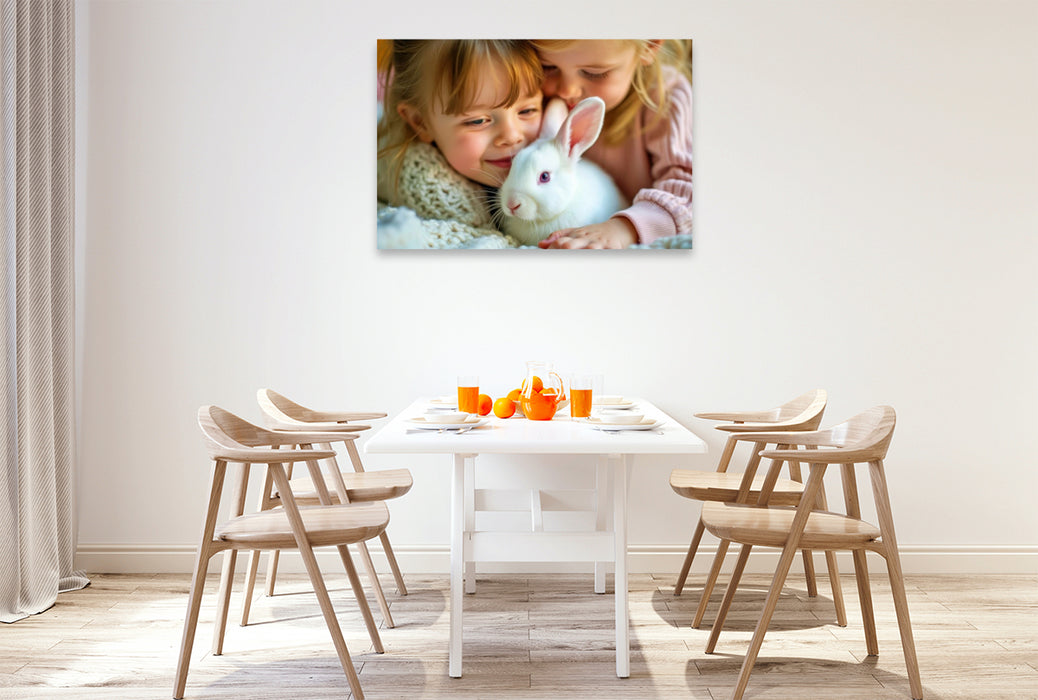 Premium Textil-Leinwand Ein Motiv aus dem Kalender Kuschelige Kaninchen