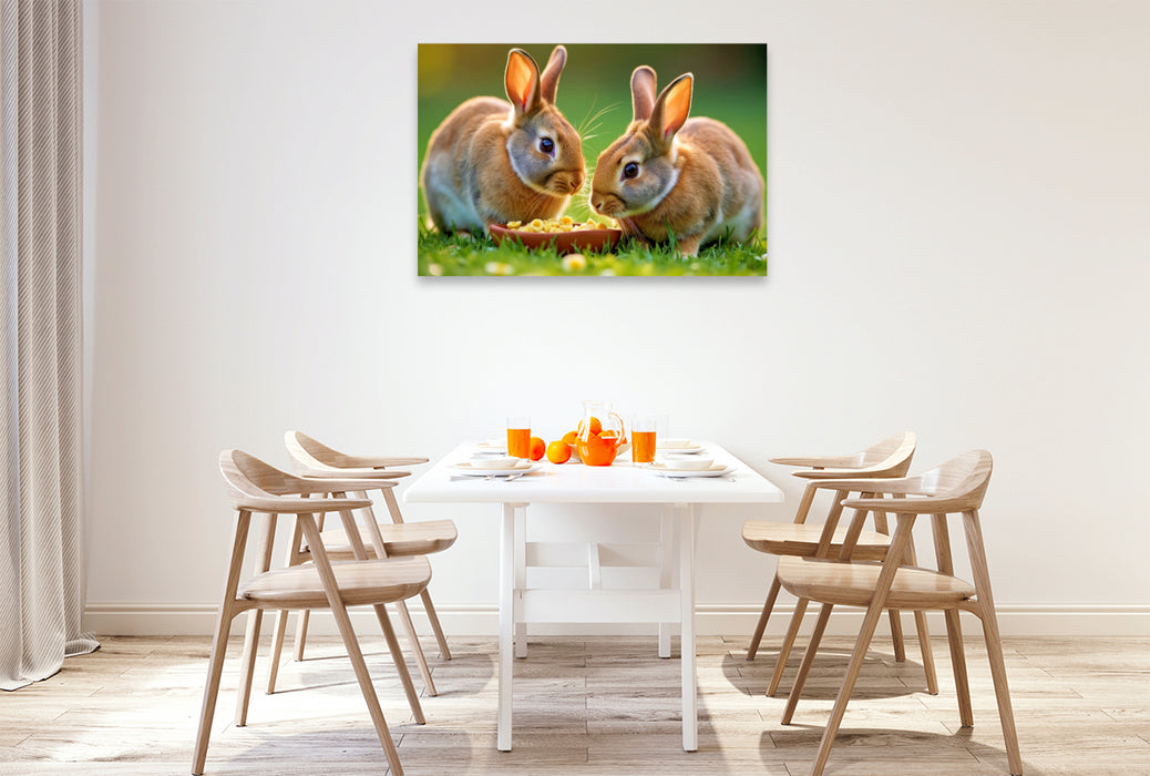 Premium Textil-Leinwand Wenn Stille schnurrt und Flausch dich anschaut.