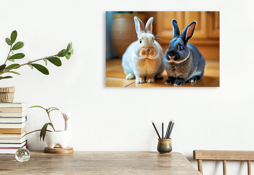 Premium Textil-Leinwand Kaninchen, die dein Zuhause wärmen.