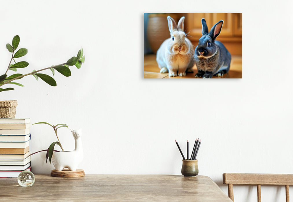 Premium Textil-Leinwand Kaninchen, die dein Zuhause wärmen.