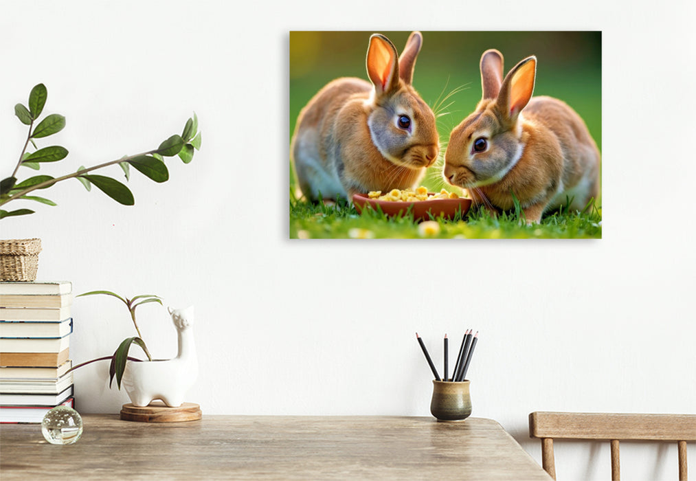 Premium Textil-Leinwand Wenn Stille schnurrt und Flausch dich anschaut.