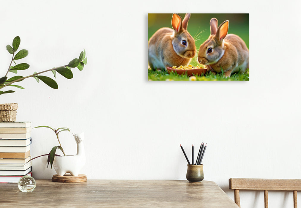 Premium Textil-Leinwand Wenn Stille schnurrt und Flausch dich anschaut.