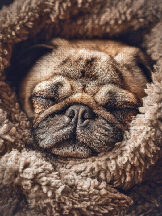 Louie im Kuschelpulli – gemütlicher Couchheld - CALVENDO Foto-Puzzle'