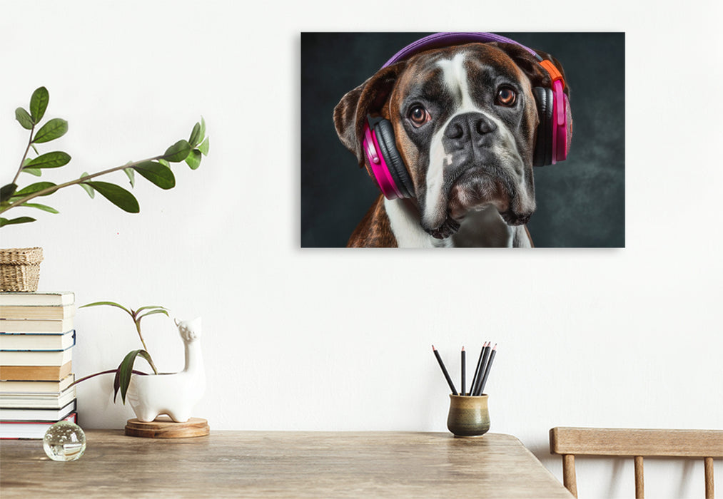 Premium Textil-Leinwand Ein Motiv aus dem Kalender Hundeglück