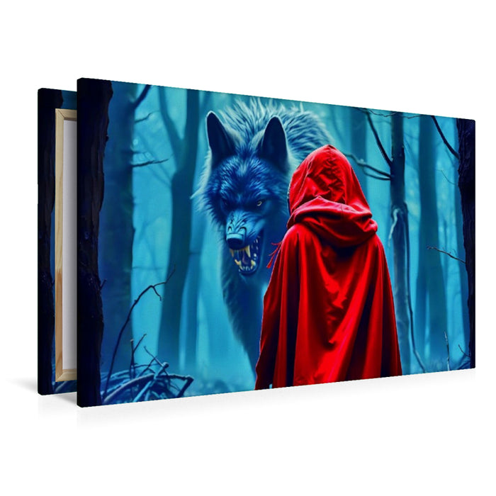 Premium Textil-Leinwand Rotkäppchen und der böse Wolf