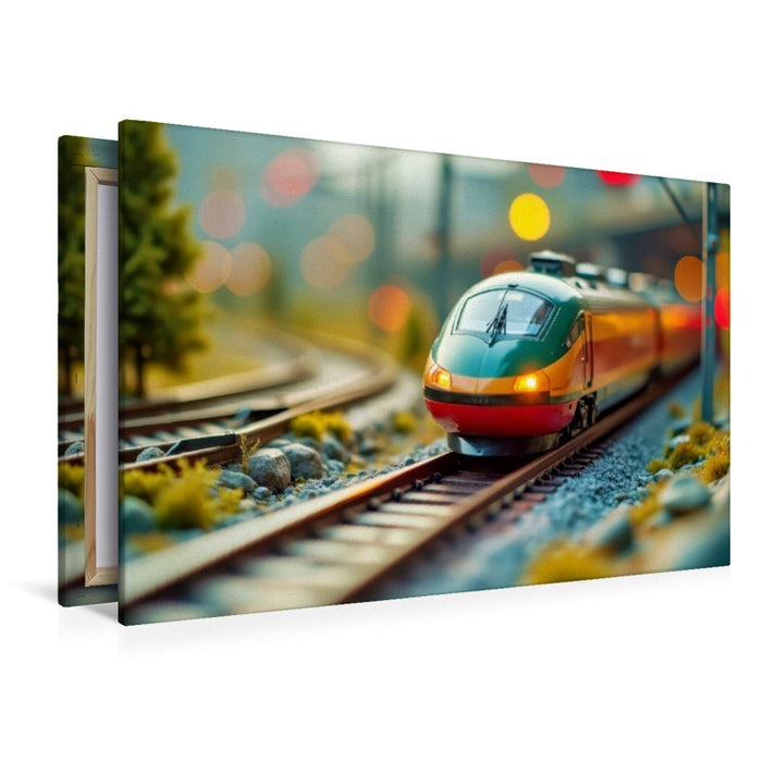 Premium Textil-Leinwand Die smarte Modelleisenbahn von morgen.