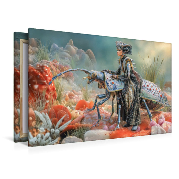 Premium Textil-Leinwand Insektenplanet