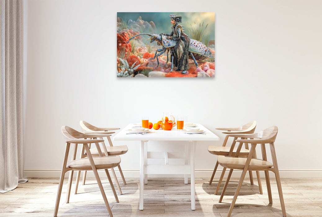 Premium Textil-Leinwand Insektenplanet