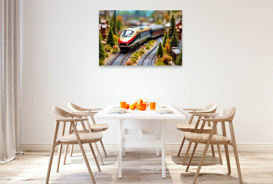 Premium Textil-Leinwand Für Sammler mit Weitblick, die Zukunft fährt elektrisch.