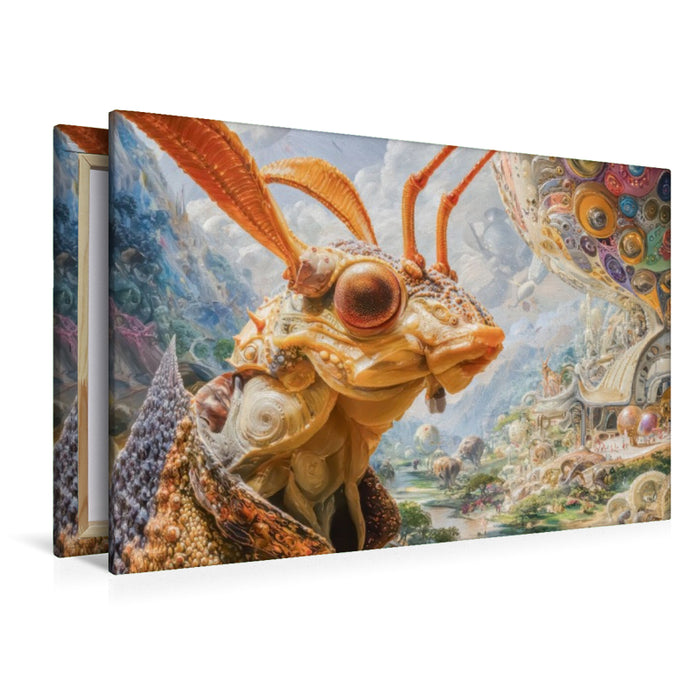 Premium Textil-Leinwand Insektenplanet