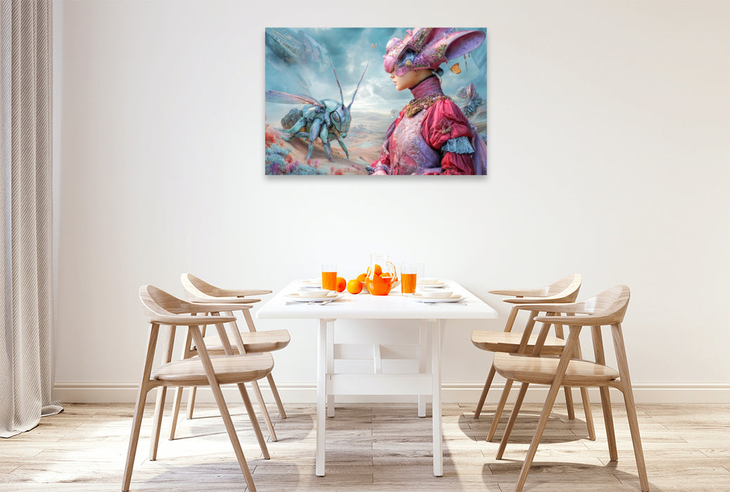 Premium Textil-Leinwand Insektenplanet