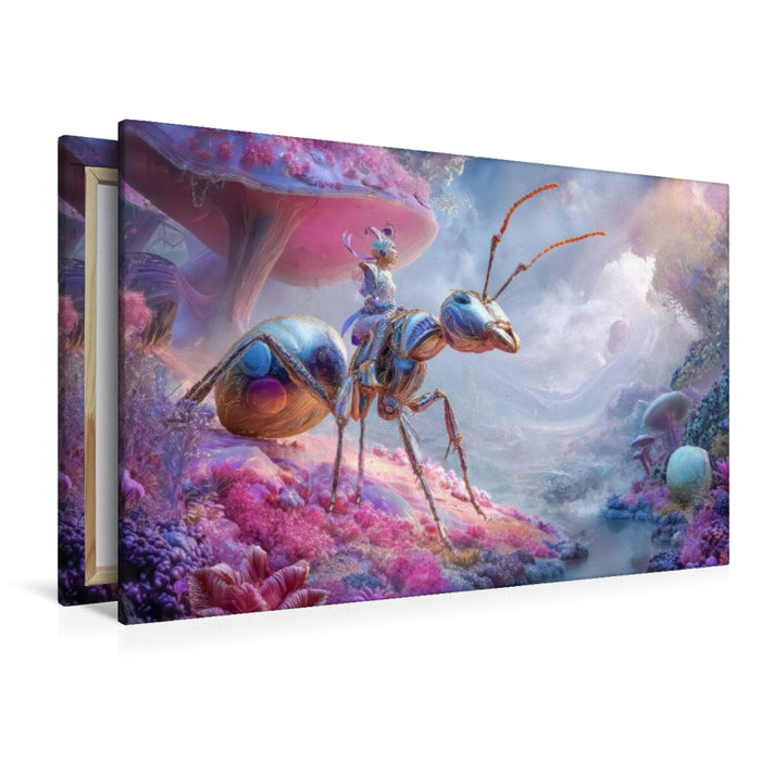 Premium Textil-Leinwand Insektenplanet