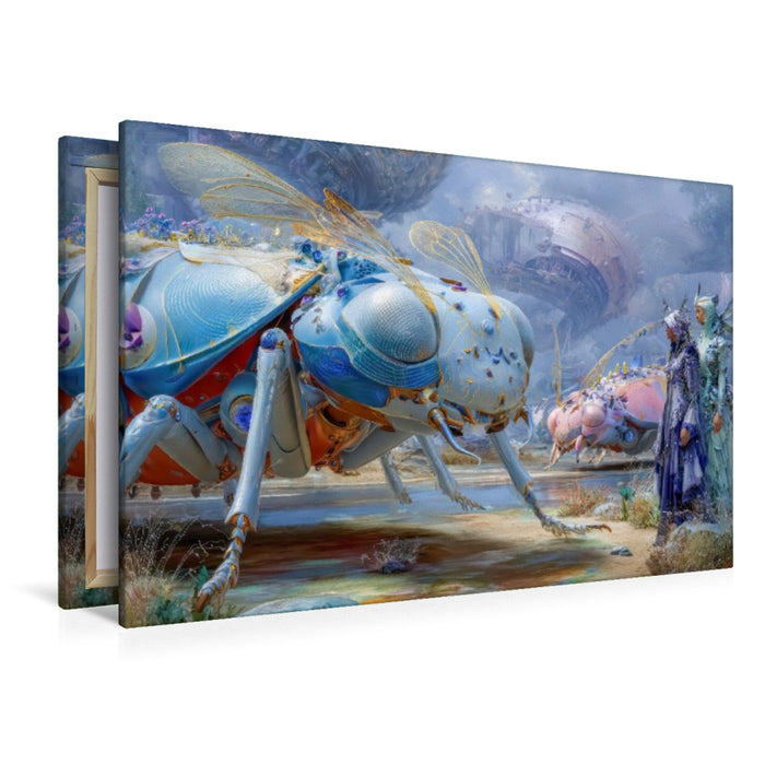 Premium Textil-Leinwand Insektenplanet