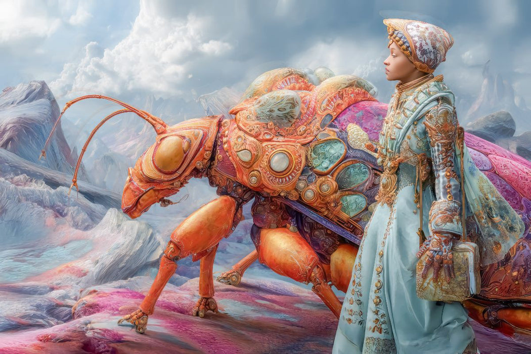 Premium Textil-Leinwand Insektenplanet