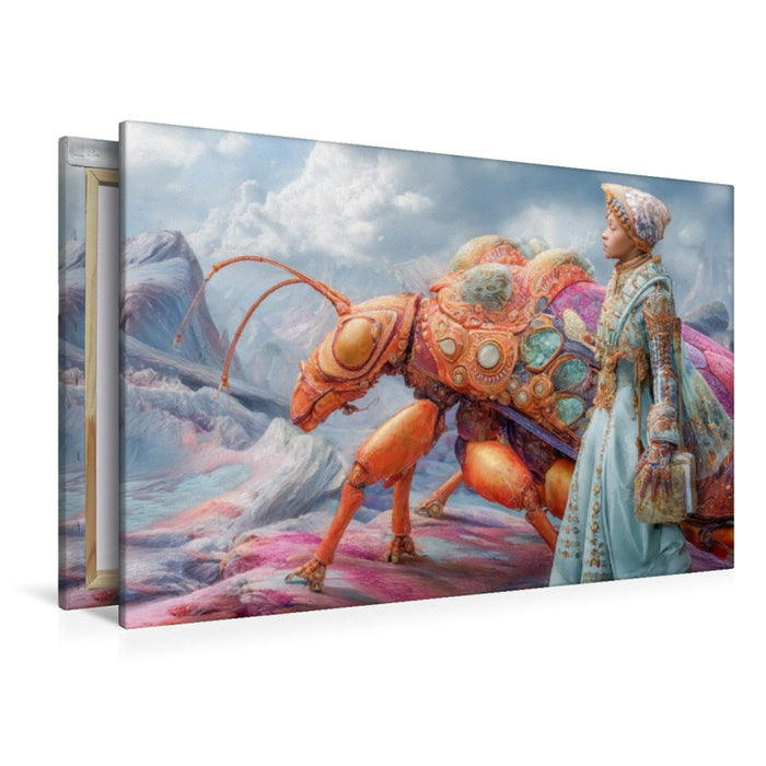 Premium Textil-Leinwand Insektenplanet