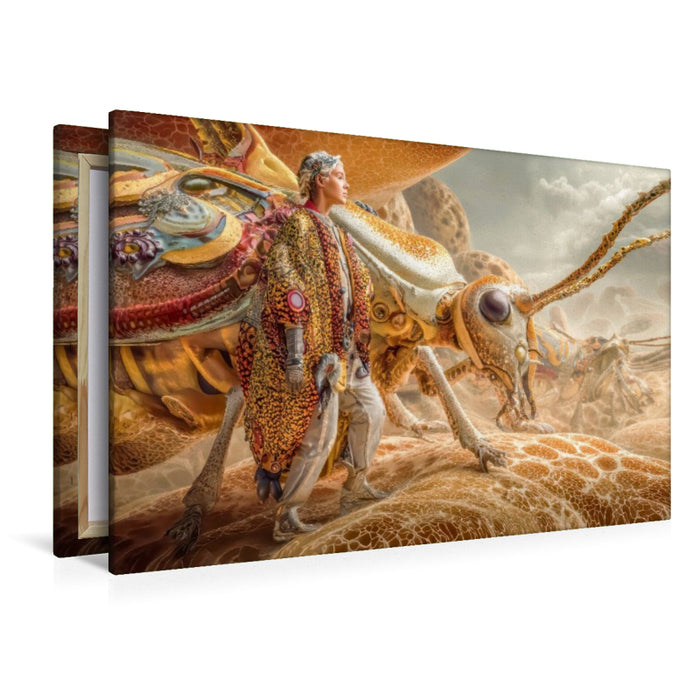 Premium Textil-Leinwand Insektenplanet