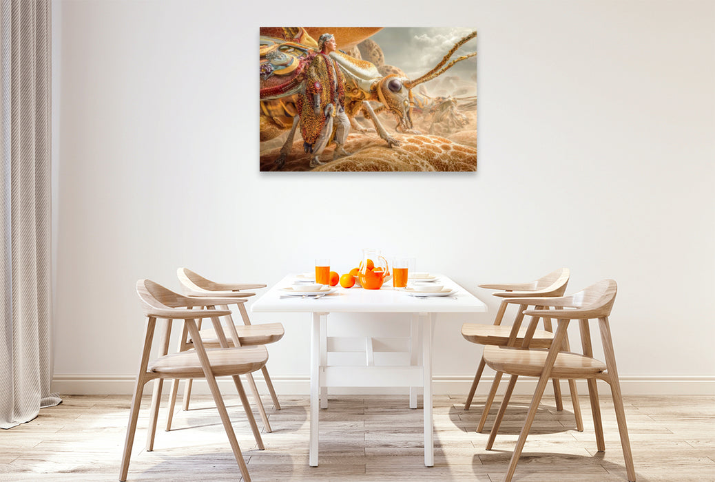 Premium Textil-Leinwand Insektenplanet