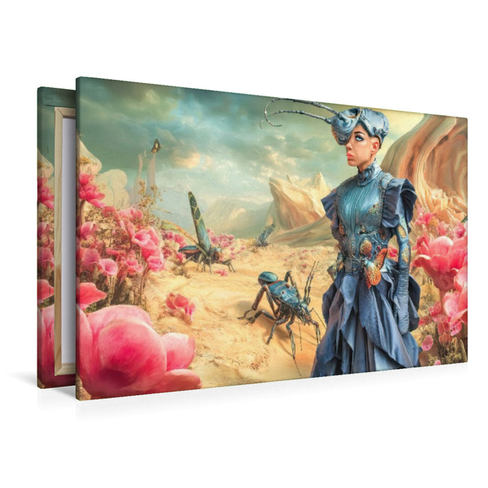 Premium Textil-Leinwand Insektenplanet