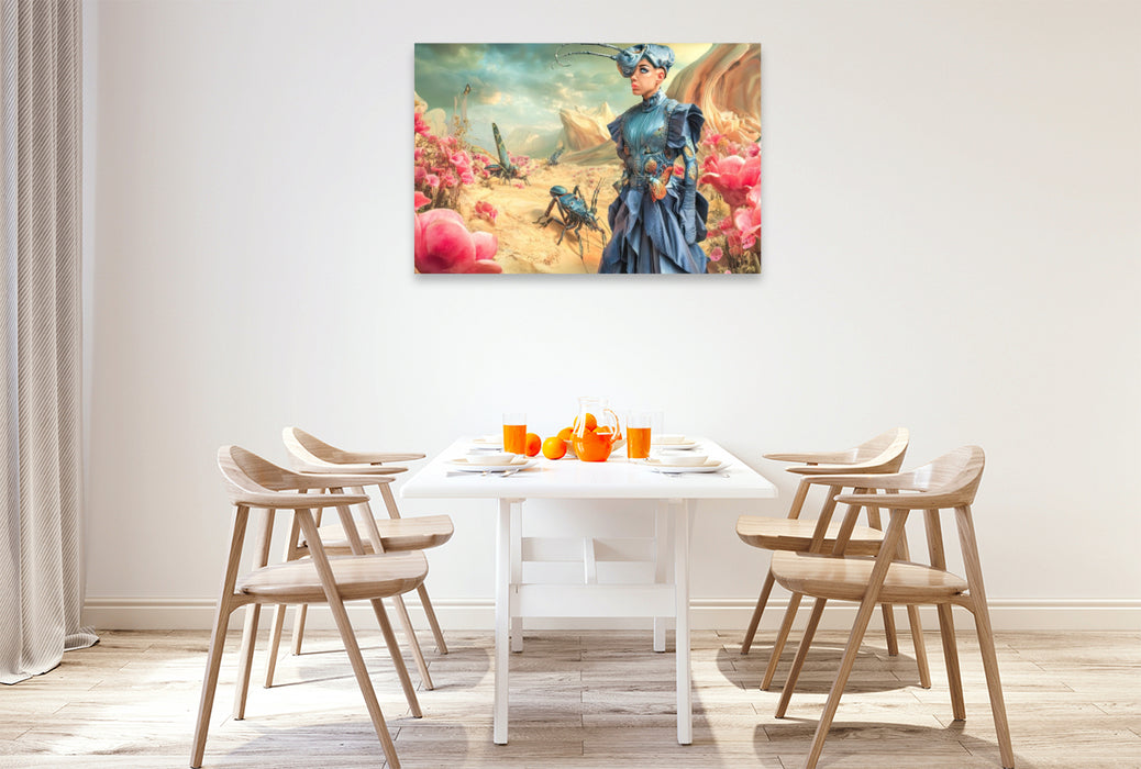 Premium Textil-Leinwand Insektenplanet