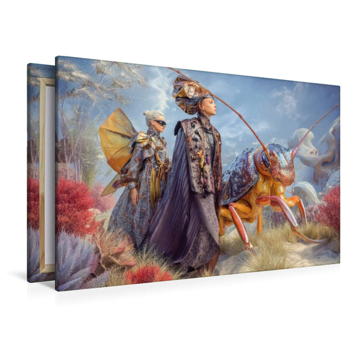 Premium Textil-Leinwand Insektenplanet