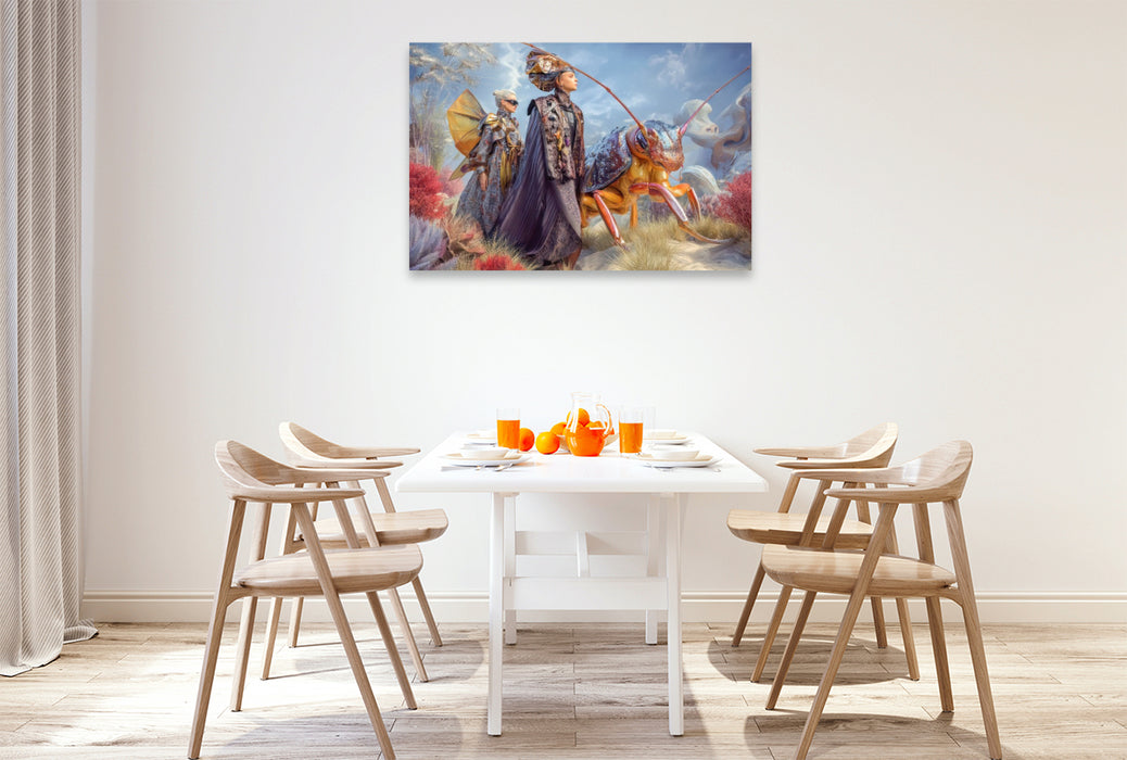 Premium Textil-Leinwand Insektenplanet