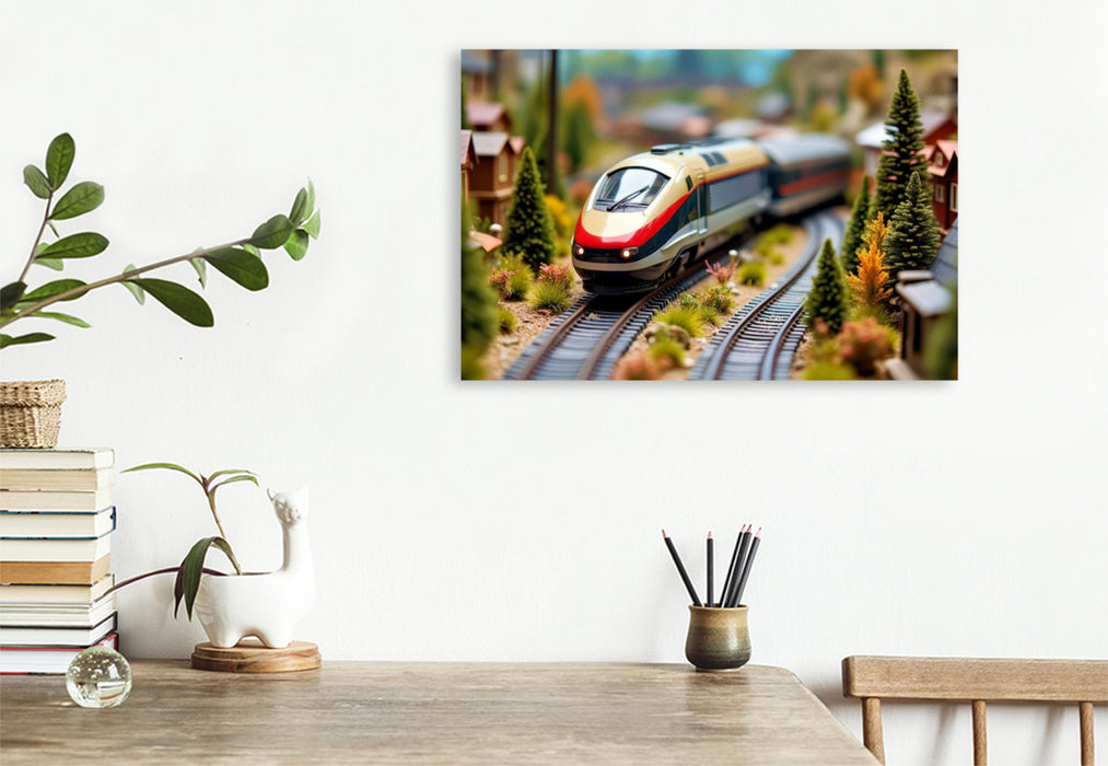 Premium Textil-Leinwand Für Sammler mit Weitblick, die Zukunft fährt elektrisch.