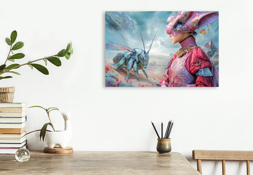 Premium Textil-Leinwand Insektenplanet