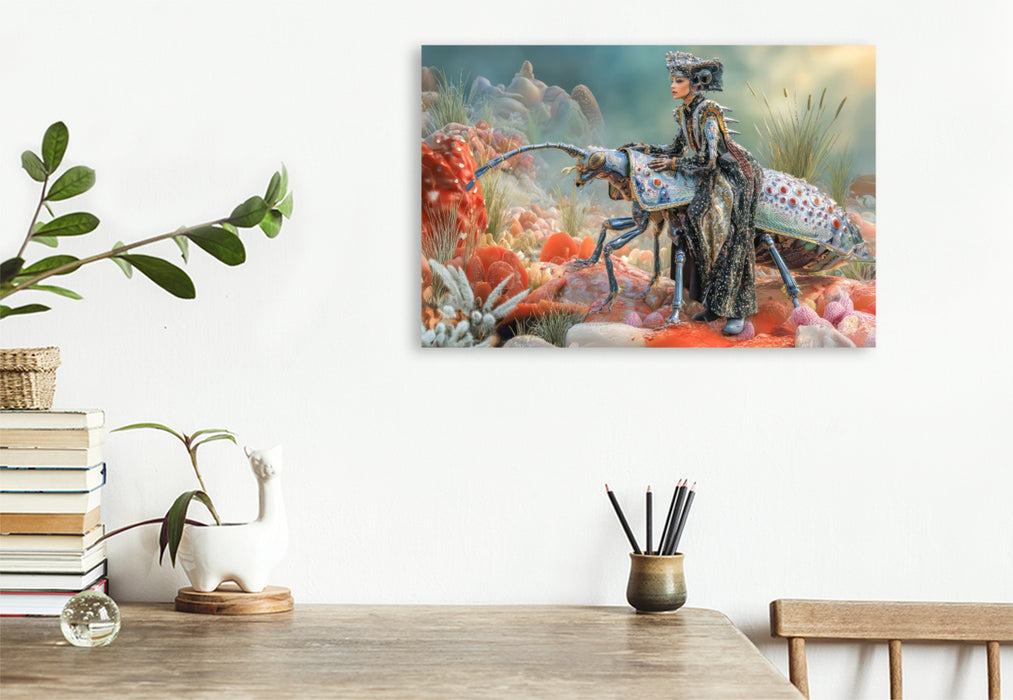 Premium Textil-Leinwand Insektenplanet