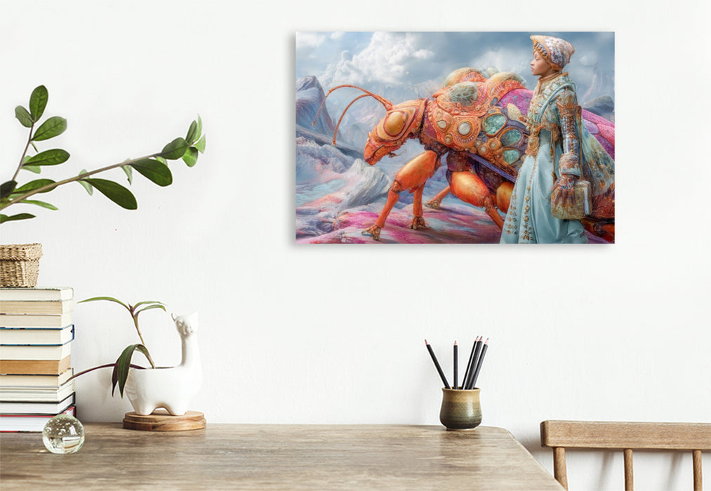 Premium Textil-Leinwand Insektenplanet